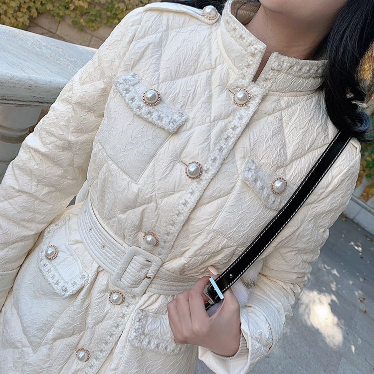 Xiaoxiangfeng Down For Women's Autumn And 2023 New Korean Version Slim Fit Knee Length Cotton Jacket Winter Coat_voghion.com