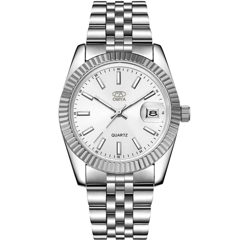 Unisex vandtætte parure Kalender Display Quartz Movement Rustfrit Stål Sports Ur Sæt_voghion.com