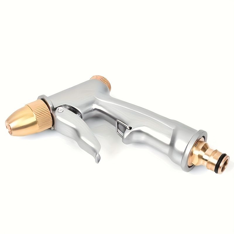 1 Stainless Steel High-Pressure Water Gun For Car Washing And Garden Watering - Frosted Electroplated Finish, Durable And Lightweight Design,_voghion.com