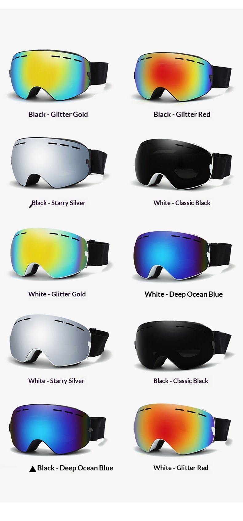 QFV50704555550<== Comma Double-Layer Anti-Fog Snap-On Prescription For Men And Women Outdoor Windproof Adult Ski Goggles Polarized_voghion.com