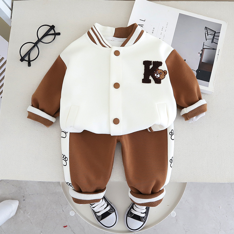 Set di tute da baseball per ragazzi e ragazze Autunno 2024 Nuovi sport e tempo libero per bambini Primavera Due_voghion.com