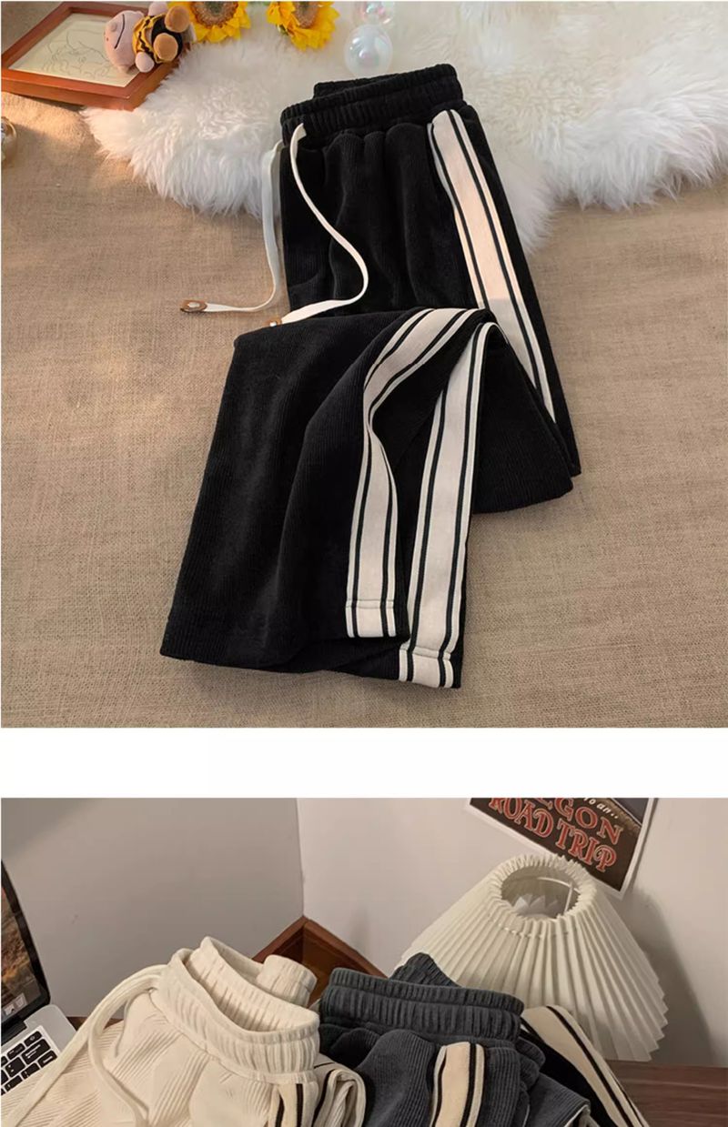Men's Clothing Corduroy Pants Men Spring Autumn Winter Teenagers Loose Straight Wide Leg Pants Boys Sports Casual Trousers_voghion.com