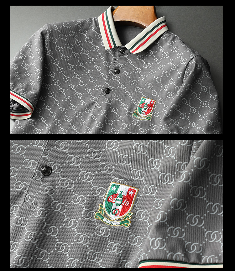 Estação de roupas masculinas 2024 Nova camisa POLO de manga curta 20027 Verão Lapela de meia manga masculina_voghion.com