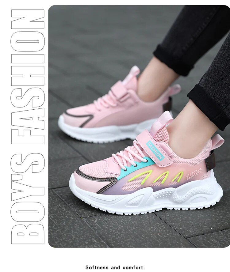 Breathable and non slip outdoor shoes for girls aged 5 to 16, tennis, walking, comfortable, casual, fashionable_voghion.com