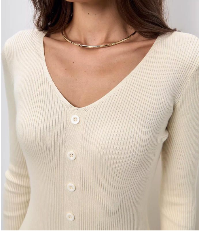 Abito in maglia avvolgente con scollo a V da donna, vestibilità slim con spacco laterale per autunno e inverno_voghion.com
