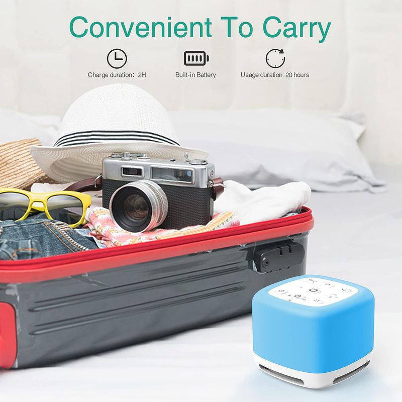 White Noise Bluetooth Speaker 7 Colors Night Light 40 Soothing Sounds Rechargeable Portable Kids Sound hine_voghion.com