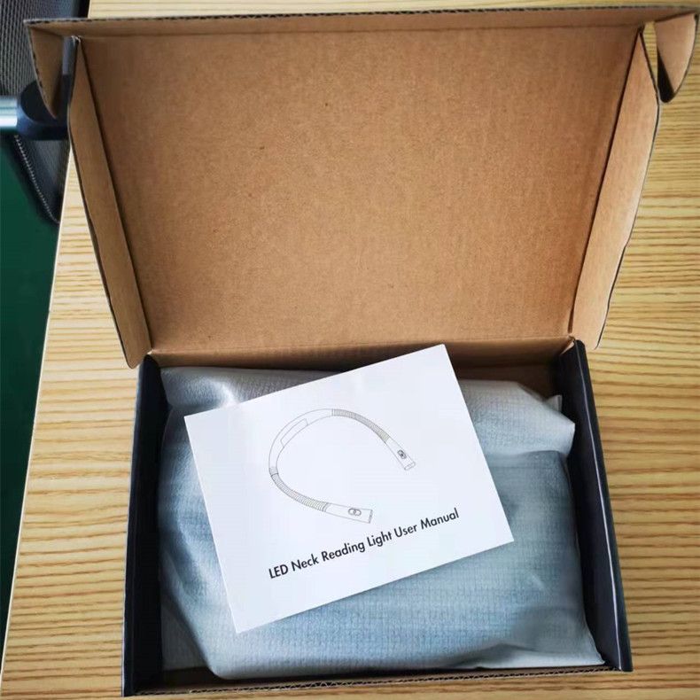 Night LED lighting book USB charging three color folding dual head hanging neck reading light_voghion.com