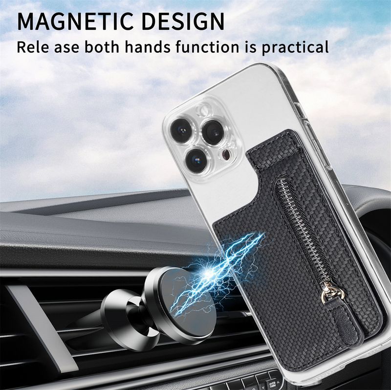 TechGlobe Universal Bag Slot Stand Zipper Phone Holder Back Sticker 3M Adhesive Multi-Function Card Case Wholesale_voghion.com