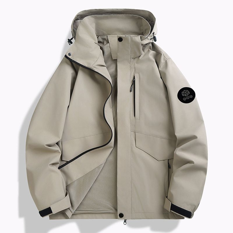 Leichte Wanderjacken für Damen im Herbst, einfarbig, lockere Windjacke mit Kapuze, winddicht, wasserdicht, für den Außenbereich, Regenjacken_voghion.com