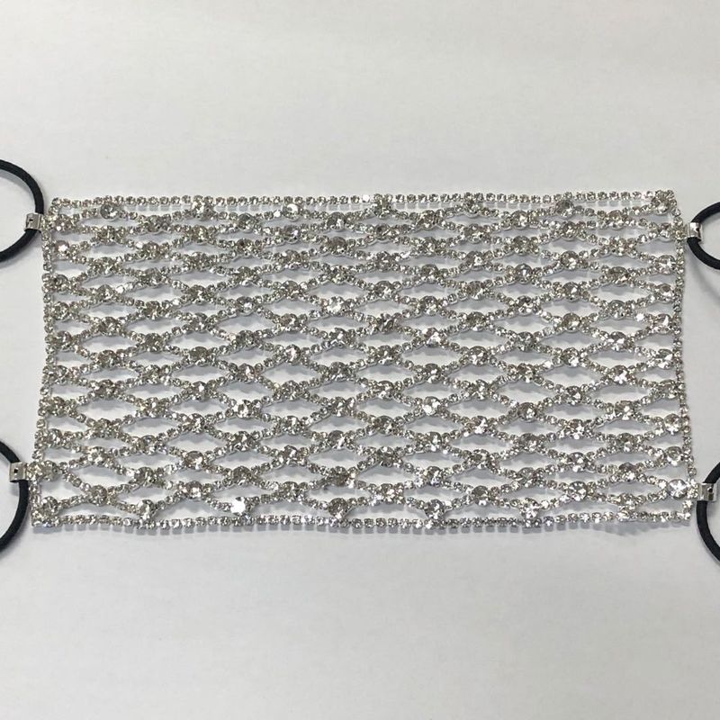 Heißer Verkauf Neuheit Fischernetz Glitter Diamant Strass Maske Ins Persönlichkeit Blogger Alle Spiel Mode Zubehör Maske_voghion.com
