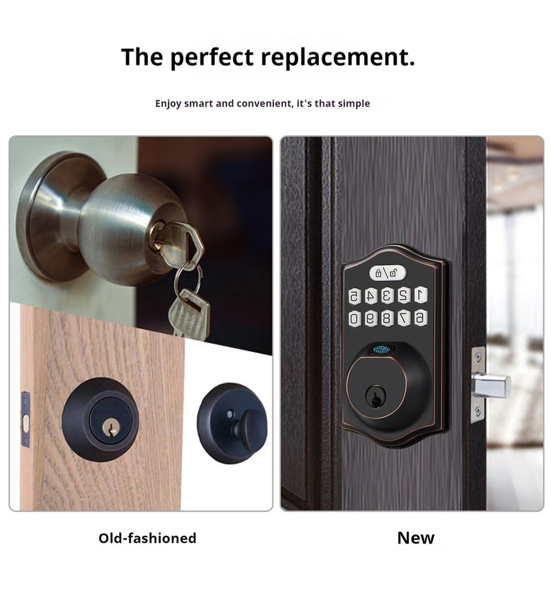 Serrure intelligente à empreintes digitales, serrure de porte intérieure en bois verrouillée, application Bluetooth graffiti européenne et américaine, toutes les serrures de porte_voghion.com