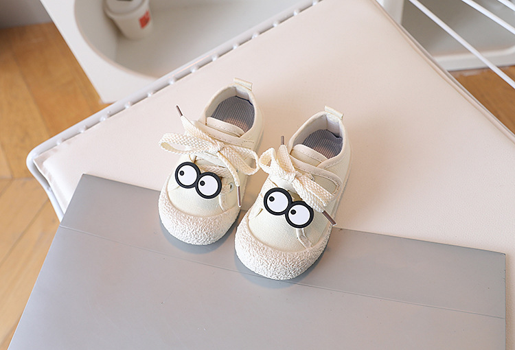 Kinder-Leinwandschuhe, Kinder-Innenschuhe, weiche Sohle, Kindergarten, kleine weiße Schuhe, Anhänger, Flut, Herbst_voghion.com