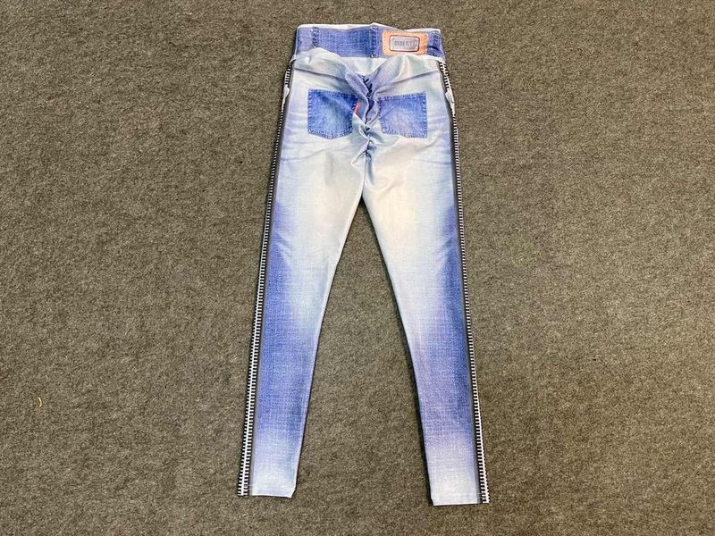 Women's Clothing digital printed denim blue tight-fitting high-elastic quick-drying yoga pants sports running tight fitness pants for women_voghion.com