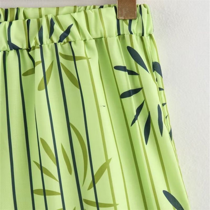 Women's Clothing Fashion Printed Round Neck Sleeveless Lace Up Vest Top Casual Street Style Trousers Suit_voghion.com