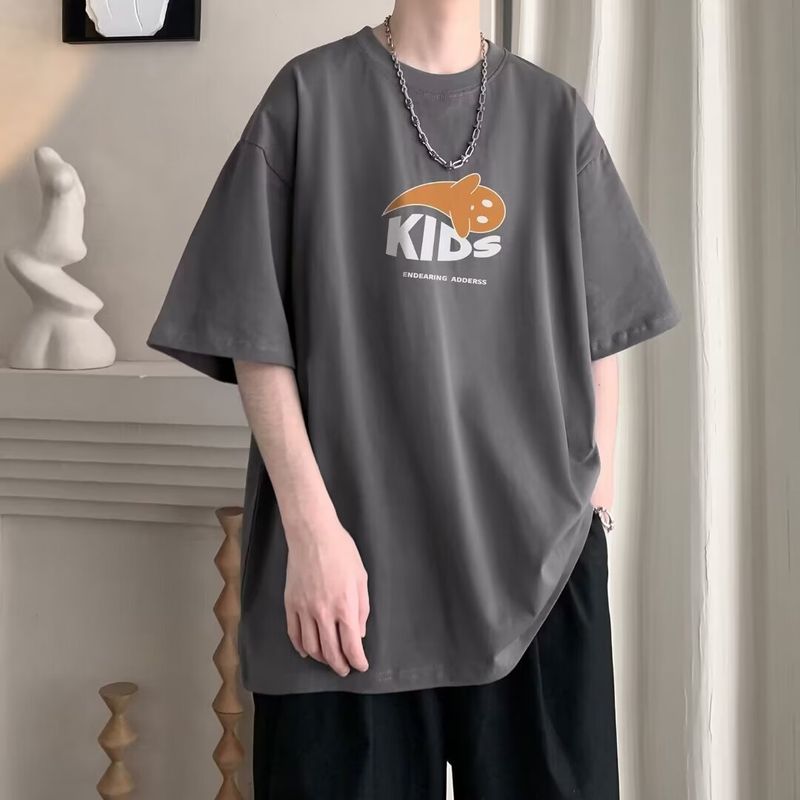 Betűs Mintás Uniszex Póló Karcsúsító Fekete Kerek Nyakkivágású Fél Ujjú Felső_voghion.com