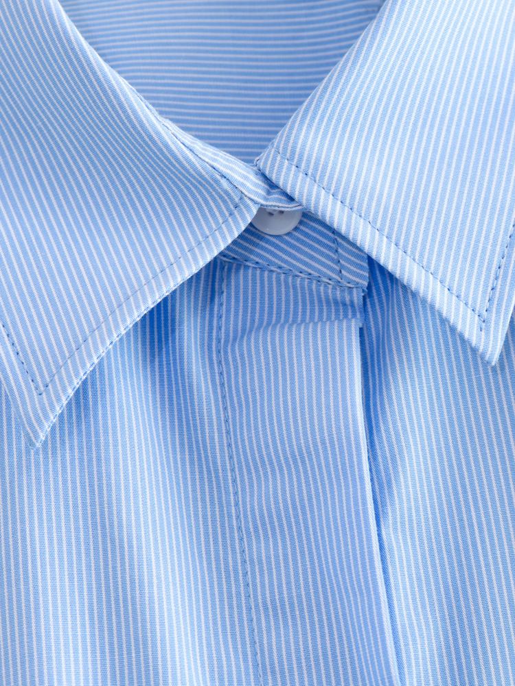 Camicia estiva in popeline con decorazione a tasca corta e larga in stile europeo e americano_voghion.com