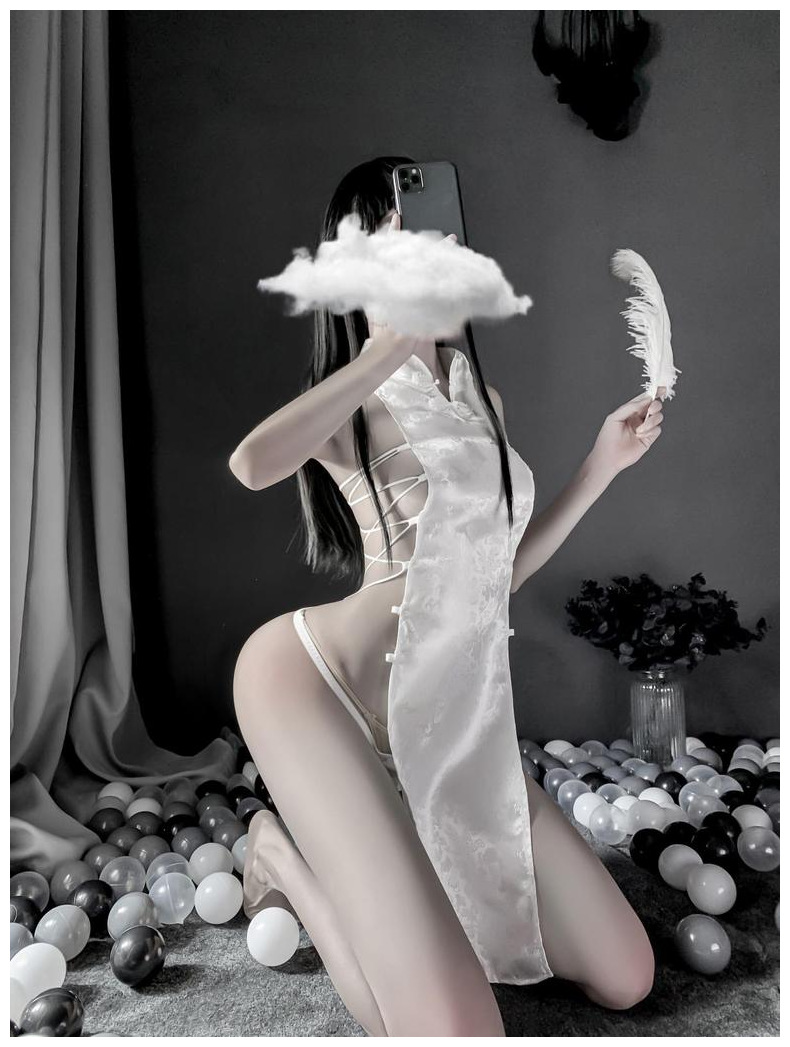 Sexy Qipao High Split Bandage Erotic Lingerie Adjustable Size Cheongsam Role Play Sex Play Lingerie For Sex Porn Long_voghion.com