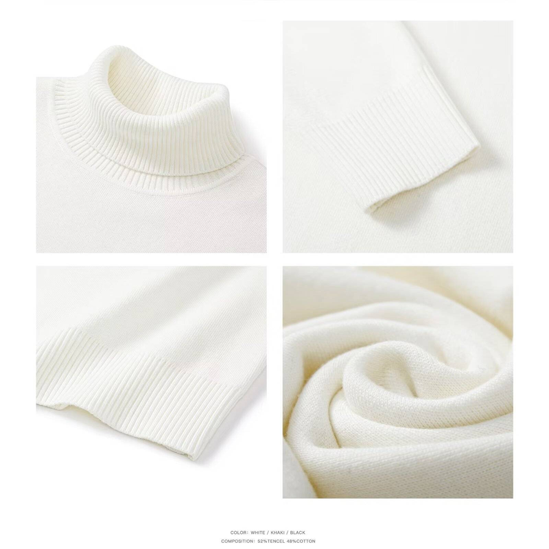 Herrenbekleidung Rollkragenpullover für Herren Trendy Halbgestrickter Pullover Innenbekleidung Unterhemd Vielseitiges Jugend_voghion.com