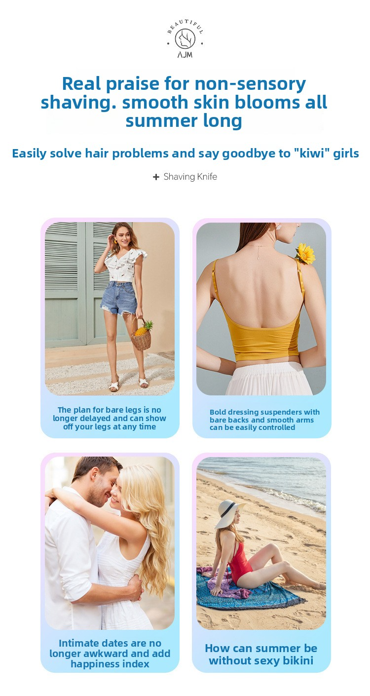Kit per la depilazione completa del corpo femminile - Rasoio manuale per bikini, ascelle e gambe con lame di precisione_voghion.com