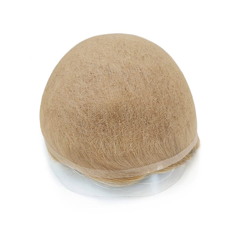 Französisches Spitzen-Toupet für Männer, 100 % Echthaar-Ersatzsystem, natürlicher Haaransatz, Haarteile, echte Herrenperücke, hellblond, Farbe #22R_voghion.com