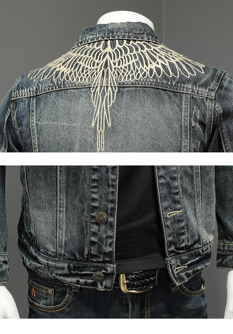 Herren Jeansjacke Retro Slim Fit Streetwear Motorrad Biker Mantel Für Den Täglichen Gebrauch Jeansjacken_voghion.com