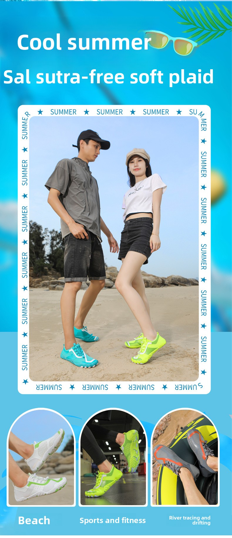 Unisex Quick-Dry Water Shoes For Beach & Hiking – Lightweight Five-Toe Design | Non-Slip Rubber Sole | Yoga & Running_voghion.com