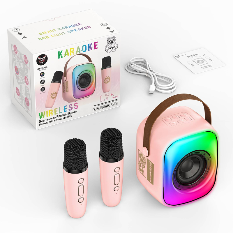 ONIKUMA L7 Portable Speaker RGB+ Dual Microphone_voghion.com
