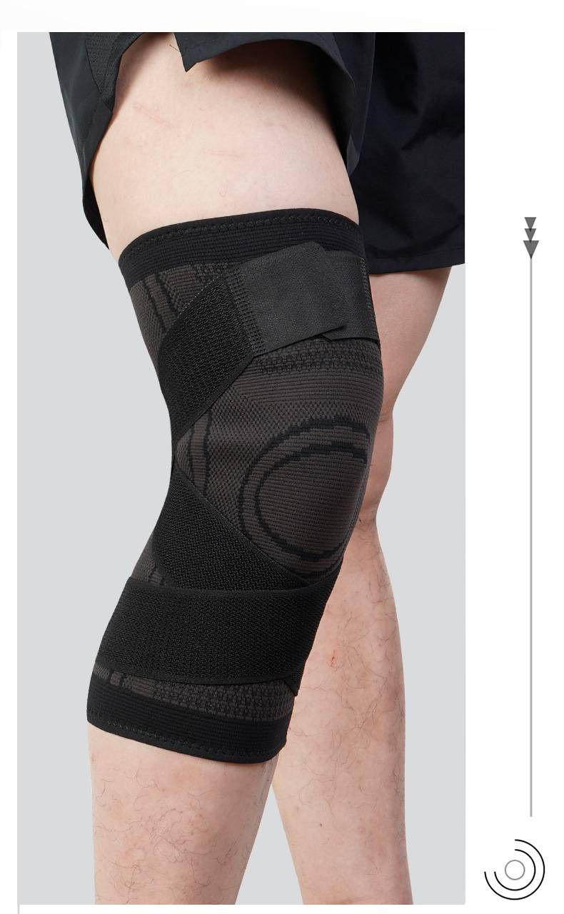 Professional Compression Knee Brace With Dual Straps – Breathable Nylon Support For Basketball, Hiking & Running (3 Colors, 3 Sizes, Single-Pack)_voghion.com