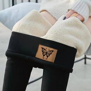 "Women's High-Waist Fleece-Lined Leggings – Winter Thermal Pants With Sherpa Lining (Black/Gray/Navy/Red, S-5XL, Slim Fit)"_voghion.com