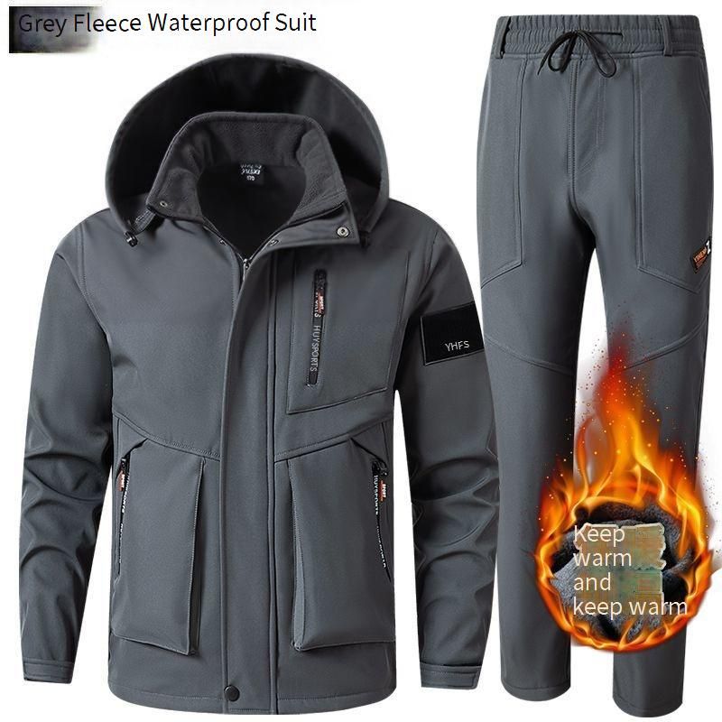 Ensemble veste de ski d'hiver imperméable et coupe-vent doublée polaire pour homme et femme, idéal pour l'équitation, la randonnée et les sports de neige._voghion.com