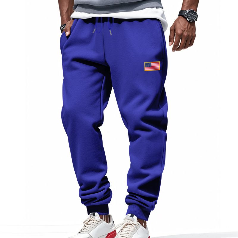 Calça de moletom masculina folgada, estilo americano, estilo casual, simples, com cordão, para o Dia da Independência, da Cross Border Independent Station, primavera e outono_voghion.com