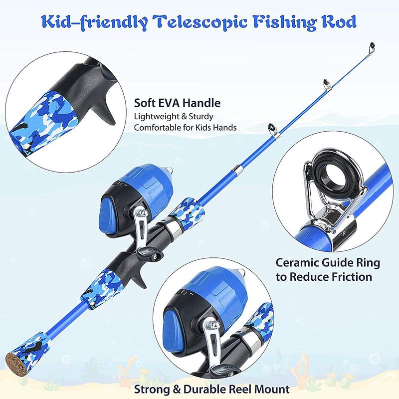 Attrezzatura da pesca per bambini Canna da pesca per principianti 1,2 m/1,5 m Set da pesca all'aperto_voghion.com