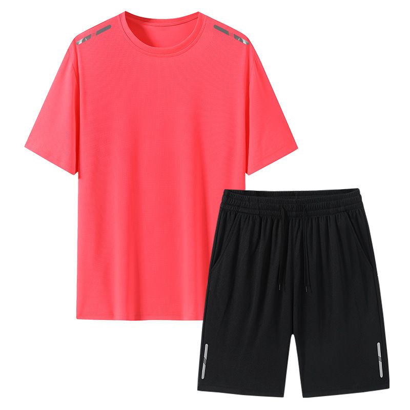 Ensemble de sport et de course à pied pour homme et femme, respirant, en soie glacée, tendance, pour l'été_voghion.com
