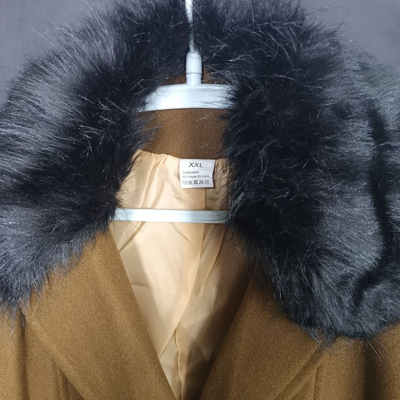 Abrigo de invierno estilo británico para hombre: abrigo de mezcla de lana de largo medio con cuello de piel (negro/marrón/verde militar, tallas S-5XL)_voghion.com