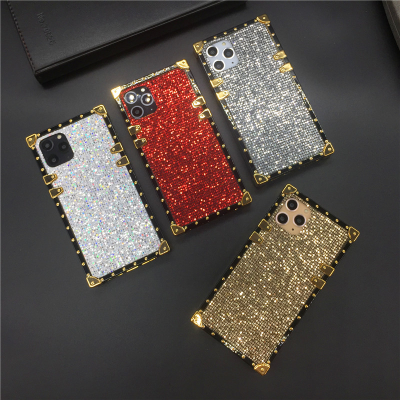 Luxury Bling Glitter Square Case For iPhone 13 X XS Max XR Sequins Cover Phone Cases for iphone 14 PRO MAX 12 11 7 Plus 8 6 6S_voghion.com