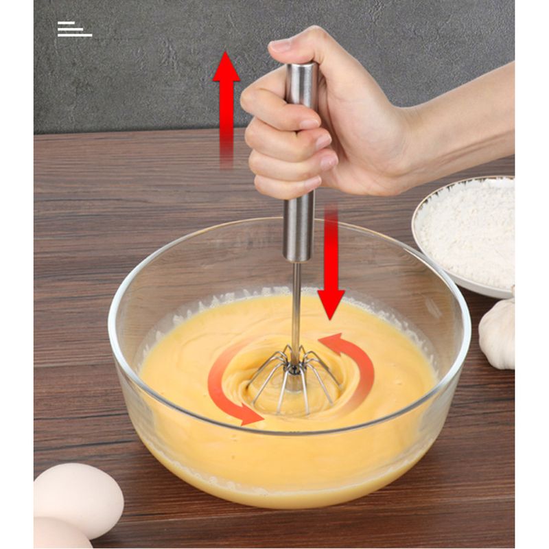 Stainless Steel Semi-Automatic Rotating Cream Mixer Household Manual Egg Beater_voghion.com
