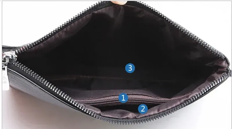 Portafoglio da polso - Borsa a mano da uomo grande in stile business, morbida pelle PU, elegante e raffinata, borsa regalo per il tempo libero_voghion.com