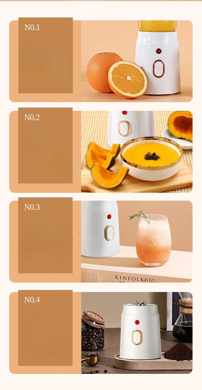 Nuevo exprimidor portátil multifunción para el hogar, con carga, pequeño, auxiliar, para triturar alimentos y hielo._voghion.com