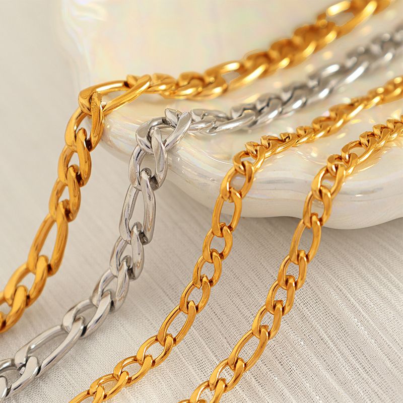 Fashionable Light Luxury Figaro Cuban Chain Titanium Steel Elegant Versatile Simple Personality Bracelet_voghion.com