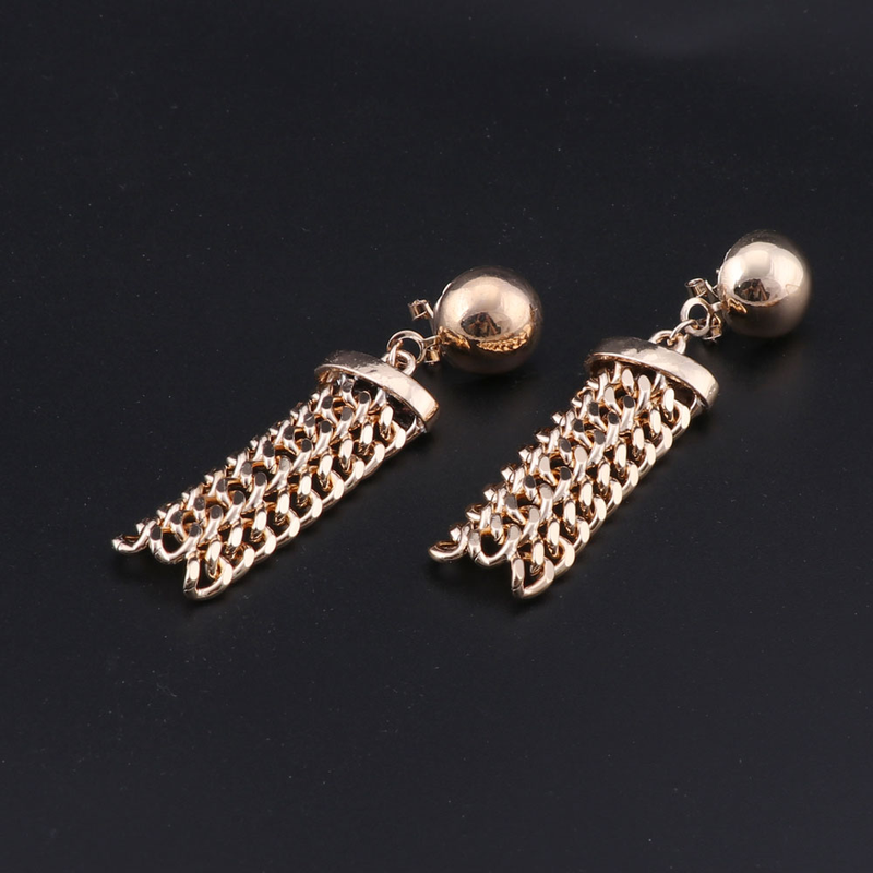 Set de bijuterii de petrecere de culoare aurie africană pentru femei, costum de sârmă cu farmecul colierului, brățării, cercei, bijuterii de mireasă nigeriene_voghion.com