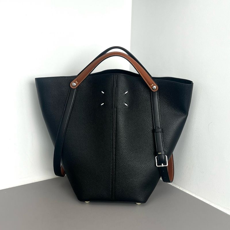 Margiela 25, nuova borsa a secchiello in pelle di vacchetta con strato superiore, semplice e di grande capacità, borsa a tracolla con una sola spalla, per donna_voghion.com