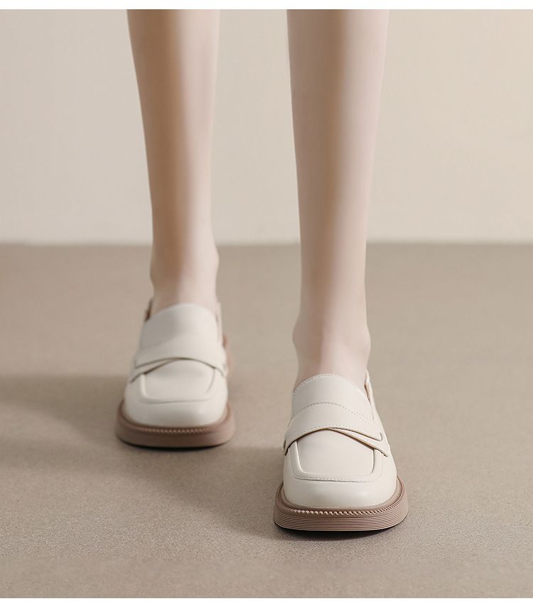 Plateau-Loafer für Damen mit einem Fuß, schwarze Retro-Schuhe aus kleinem Leder, dicker Absatz und weiche Sohle, Einzelschuhe für Damen_voghion.com