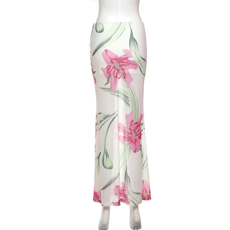 Traje de falda con estampado envolvente de cintura alta sexy para mujer_voghion.com