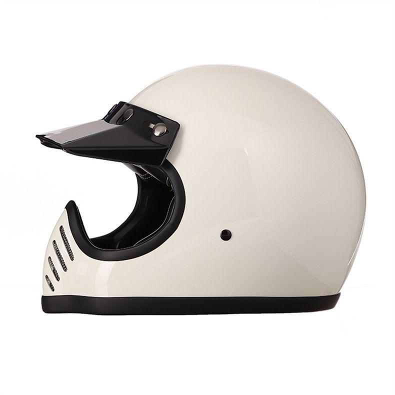 FRP vintage motoros sisak, tiszta kézzel megerősített, kényelmes béléssel, teljes sisak_voghion.com