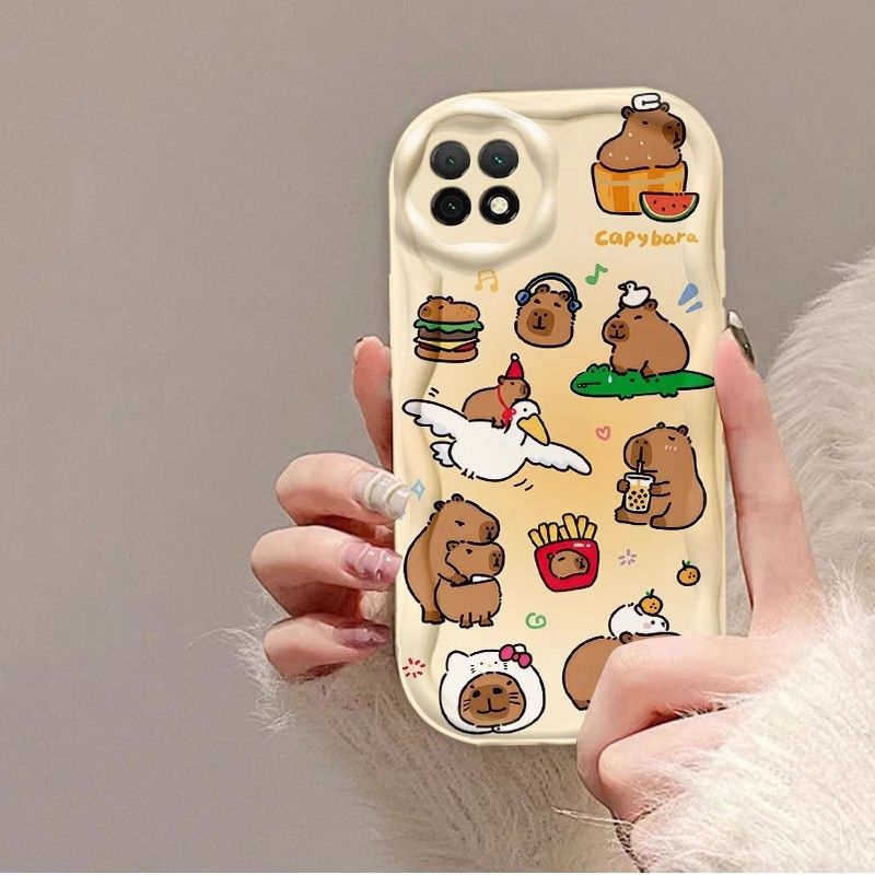 Für Samsung S24 S23 S22 S21 Plus Ultra S20 FE A34 A06 A05 A04 A03 A55 A54 A35 M55 M54 M34 M35 M55 M14 M15 Nette Anime Blau Fisch Capybara Fall_voghion.com