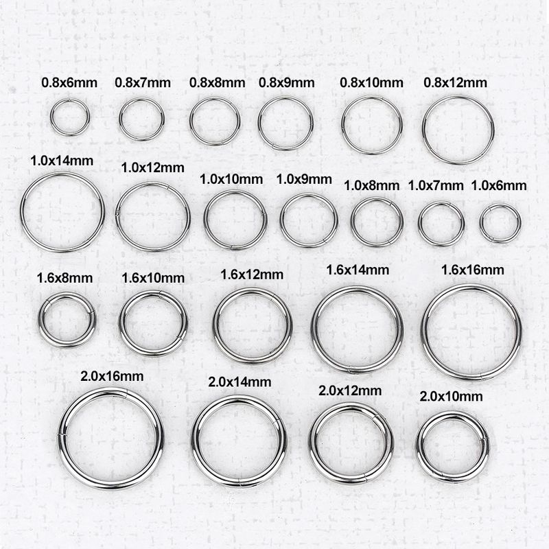 1 pezzo in acciaio inossidabile 316L con segmento incernierato, anello al naso, orecchio, cartilagine, trago, elica, piercing al labbro, anello al naso, gioielli per piercing del corpo_voghion.com
