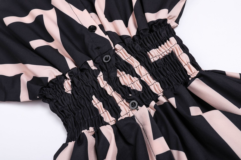 Camicie alla moda da donna, primavera europea, temperamento, ufficio, moda, stampa, piega in vita, manica lunga, camicette da donna, alla moda_voghion.com