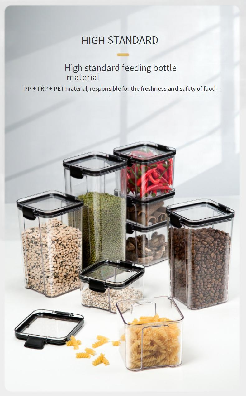 Aufbewahrung und Organisation zu Hause: Versiegelte Gläser, Getreidegläser, Aufbewahrung in der Küche, transparente Kunststoffboxen in Lebensmittelqualität, Vorratsgläser für Snacks, Trockenwaren und Tee_voghion.com