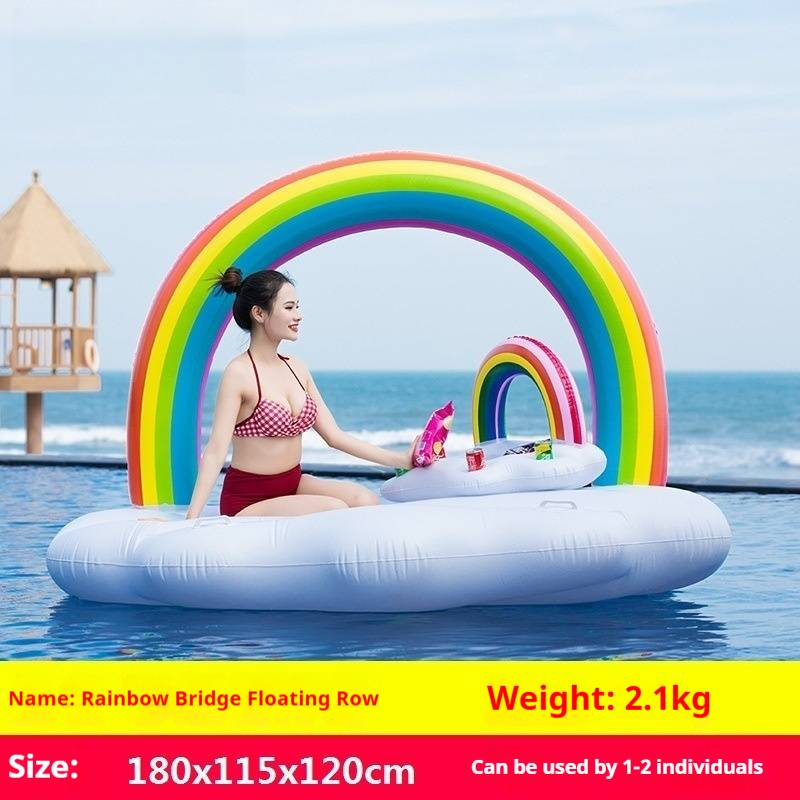 Regenboogbrug Drijvende Rij Opblaasbaar Luchtkussen Drijvend Vlot Ligstoel Drijvend Bed Op Water Volwassene En Kinderen Zwemcirkel_voghion.com