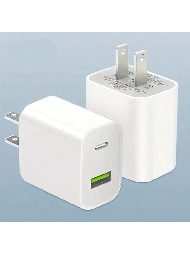 Chargeur rapide blanc pour iPhone 20 W, adaptateur secteur mural, port USB Type C, prise rapide, charge rapide avec câble de données, compatible avec iPhone 16/16 Pro_voghion.com